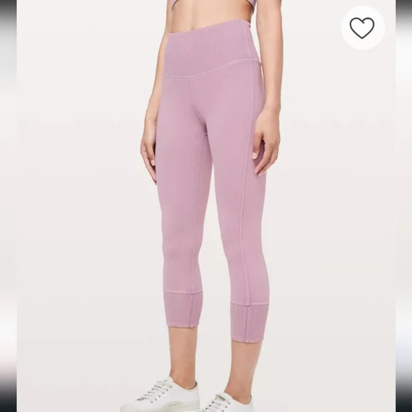 Lululemon Athletica Wunder Under Crop HR 23" Rib Size 12 - Picture 1 of 6